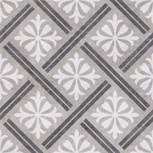 Mondrian Grey Patterned Wall and Floor Tile 335mm x 335mm
